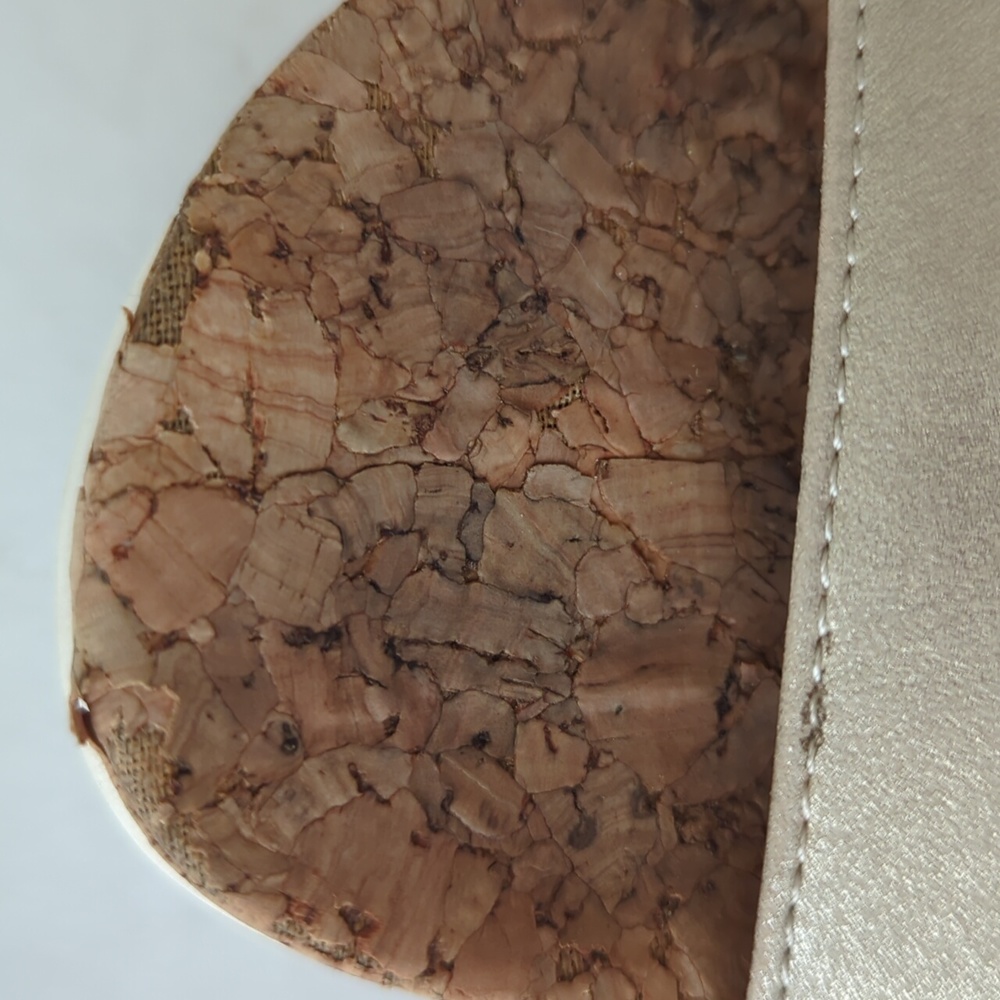 Adrienne Vittadini Sport Claud Metallic Cork Zip Heel Sandal 7.5M Metallic Taupe - Picture 4 of 16